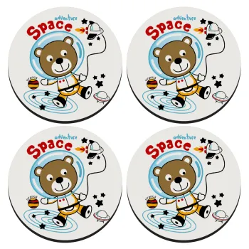Ο μικρός αστροναύτης, ΣΕΤ 4 Σουβέρ ξύλινα στρογγυλά (9cm)