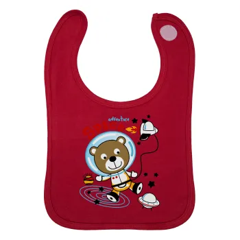 Kids Space, Σαλιάρα με Σκρατς Κόκκινη 100% Organic Cotton (0-18 months)