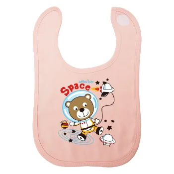 Ο μικρός αστροναύτης, Σαλιάρα με Σκρατς ΡΟΖ 100% Organic Cotton (0-18 months)