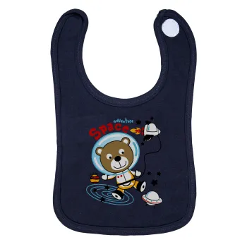 Kids Space, Σαλιάρα με Σκρατς 100% Organic Cotton Μπλε (0-18 months)