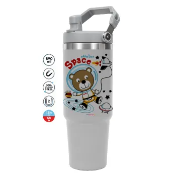 Kids Space, GREY color, 890ml (30oz) stainless Steel Tumbler with Handle