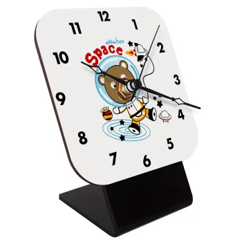 Kids Space, Quartz Wooden table clock with hands (10cm)