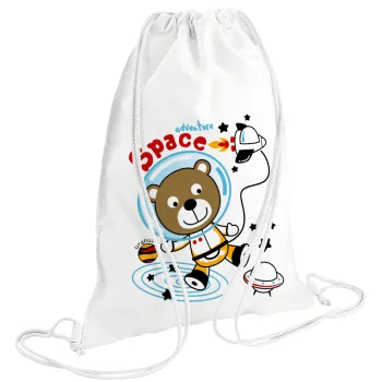 Kids Space, Backpack pouch GYMBAG white (28x40cm)