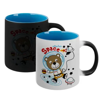 Kids Space, Κούπα Μαγική εσωτερικό μπλε, κεραμική 330ml που αλλάζει χρώμα με το ζεστό ρόφημα