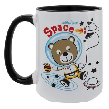 Kids Space, Κούπα Mega 15oz, κεραμική Μαύρη, 450ml