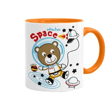Ο μικρός αστροναύτης, Κούπα χρωματιστή πορτοκαλί, κεραμική, 330ml