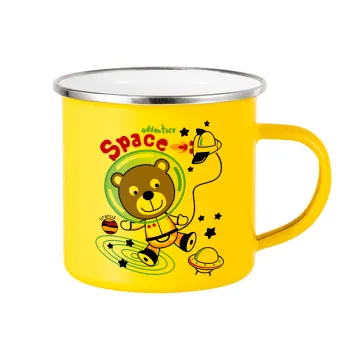 Kids Space, Yellow Enamel Metallic Cup 360ml