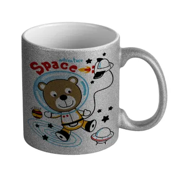 Kids Space, Κούπα Ασημένια Glitter που γυαλίζει, κεραμική, 330ml