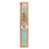 Easter Set, wooden keychain & aromatic flat Easter candle (30cm) (TURQUOISE)