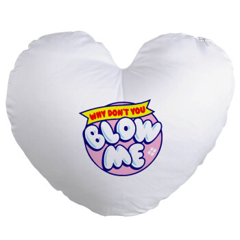 Why Don't You Blow Me Funny, Μαξιλάρι καναπέ καρδιά 40x40cm περιέχεται το  γέμισμα