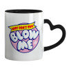 Mug heart black handle, ceramic, 330ml
