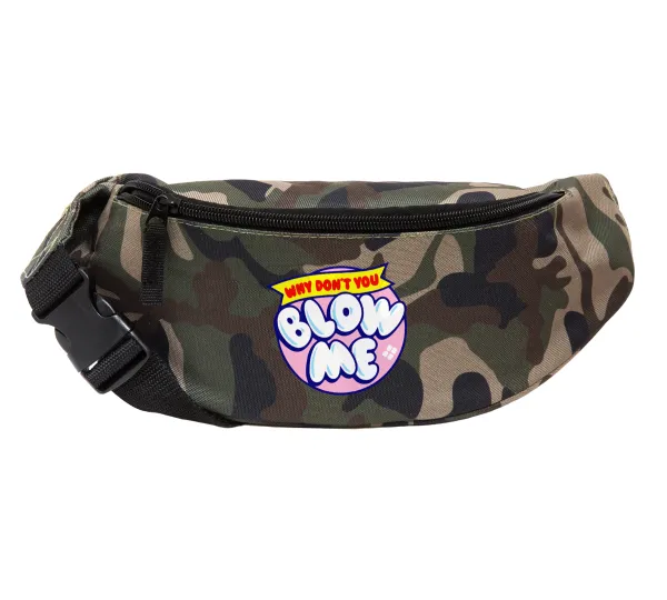 Why Don't You Blow Me Funny — Unisex waist bag (banana) in Jungle camouflage color with 2 pockets