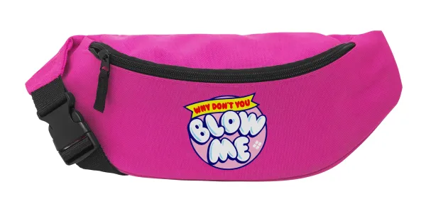 Why Don't You Blow Me Funny — Unisex waist bag (banana) in PINK color with 2 pockets