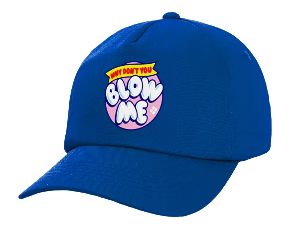 Why Don't You Blow Me Funny — Twill Children's Cap, ROYAL BLUE (100% COTTON, CHILDREN, UNISEX)