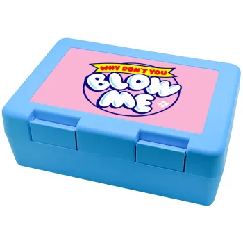 Why Don't You Blow Me Funny, Children's cookie container LIGHT BLUE 185x128x65mm (BPA free plastic)