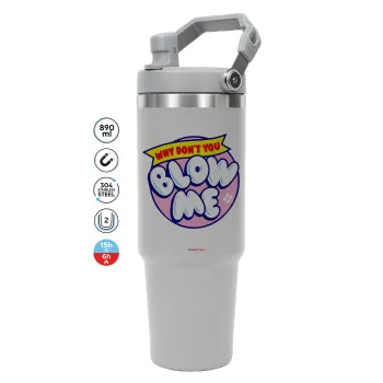 Why Don't You Blow Me Funny, ΓΚΡΙ χρώματος Θερμός Ανοξείδωτο 890ml (30oz) με χερούλι