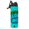 Metallic water bottle with safety lid, 850ml aluminum