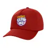 Adult Baseball Cap, 100% Cotton, Red (COTTON, ADULT, UNISEX, ONE SIZE)