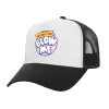 Adult Structured Trucker Hat, with Mesh, WHITE/BLACK (100% COTTON, ADULT, UNISEX, ONE SIZE)