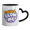Mug heart black handle, ceramic, 330ml