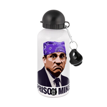 Prison Mike The office, Metal water bottle, White, aluminum 500ml