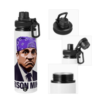 Prison Mike The office, Metal water bottle with safety cap, aluminum 850ml