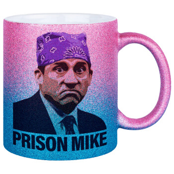 Prison Mike The office, Κούπα Χρυσή/Μπλε Glitter, κεραμική, 330ml