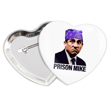 Prison Mike The office, Κονκάρδα παραμάνα καρδιά (57x52mm)