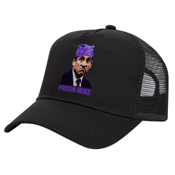 Prison Mike The office, Trucker Hat with Mesh, Black, (COTTON, KIDS, UNISEX, ONE SIZE)