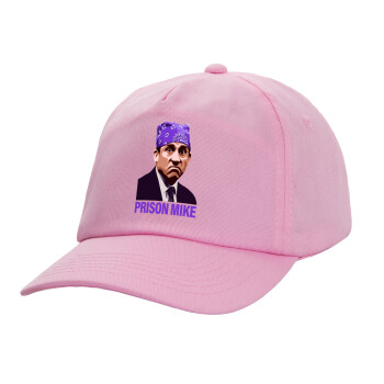 Prison Mike The office, Καπέλο παιδικό casual μπειζμπολ, 100% Βαμβακερό Twill, ΡΟΖ (ΒΑΜΒΑΚΕΡΟ, ΠΑΙΔΙΚΟ, ONE SIZE)