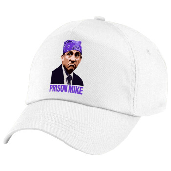 Prison Mike The office, Καπέλο παιδικό Baseball, 100% Βαμβακερό Twill, Λευκό (ΒΑΜΒΑΚΕΡΟ, ΠΑΙΔΙΚΟ, UNISEX, ONE SIZE)