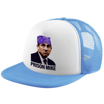Prison Mike The office, Καπέλο παιδικό Soft Trucker με Δίχτυ Γαλάζιο/Λευκό