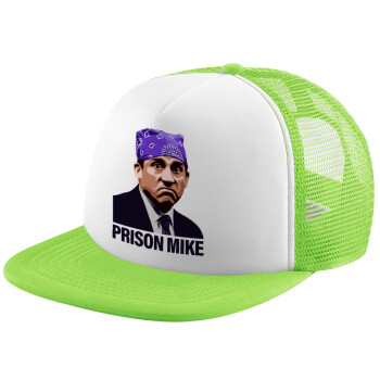 Prison Mike The office, Καπέλο παιδικό Soft Trucker με Δίχτυ Πράσινο/Λευκό