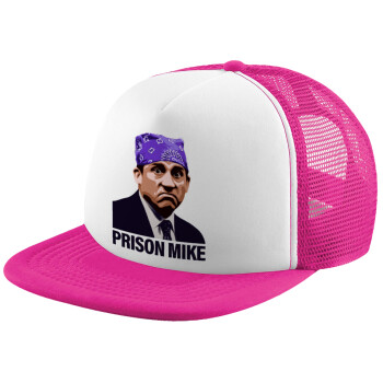 Prison Mike The office, Καπέλο Soft Trucker με Δίχτυ Pink/White 
