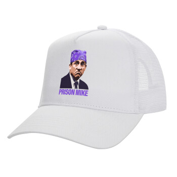 Prison Mike The office, Καπέλο Ενηλίκων Structured Trucker, με Δίχτυ, ΛΕΥΚΟ (100% ΒΑΜΒΑΚΕΡΟ, ΕΝΗΛΙΚΩΝ, UNISEX, ONE SIZE)