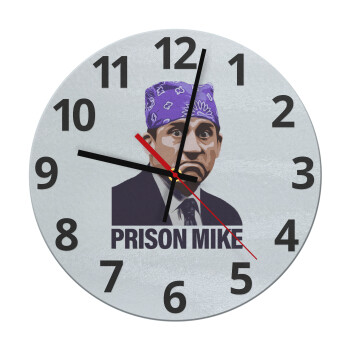 Prison Mike The office, Ρολόι τοίχου γυάλινο (30cm)