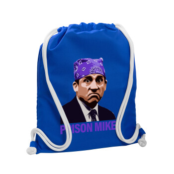 Prison Mike The office, Τσάντα πλάτης πουγκί GYMBAG Μπλε, με τσέπη (40x48cm) & χονδρά κορδόνια