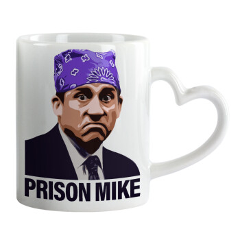 Prison Mike The office, Κούπα καρδιά χερούλι λευκή, κεραμική, 330ml