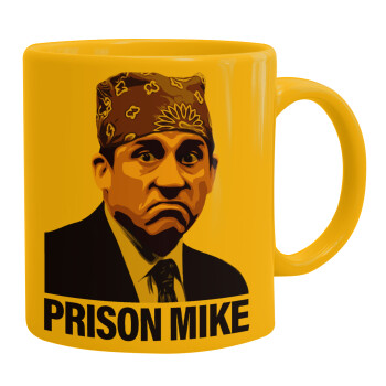 Prison Mike The office, Ceramic coffee mug yellow, 330ml (1pcs)