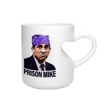 Prison Mike The office, Κούπα καρδιά λευκή, κεραμική, 330ml