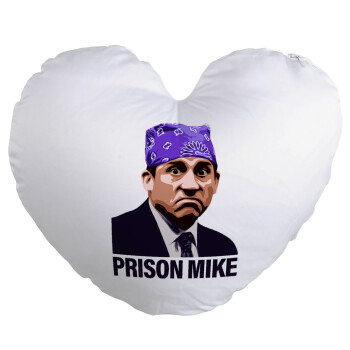 Prison Mike The office, Μαξιλάρι καναπέ καρδιά 40x40cm περιέχεται το  γέμισμα