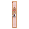 Easter Set, wooden keychain & scented flat Easter candle (30cm) (PINK)