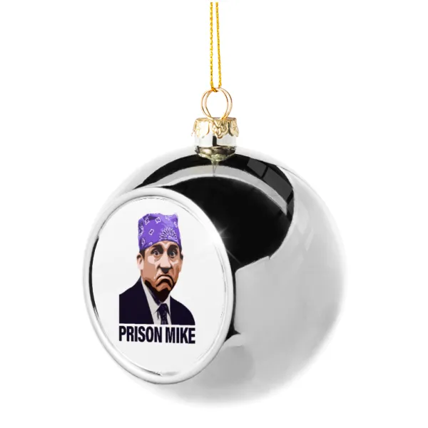 Prison Mike The office — Στολίδι Χριστουγεννιάτικη μπάλα δένδρου Ασημένια 8cm