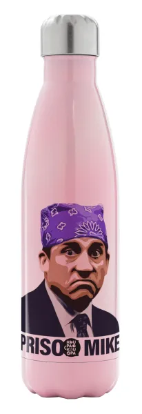 Prison Mike The office — Metal mug thermos Pink Iridiscent (Stainless steel), double wall, 500ml