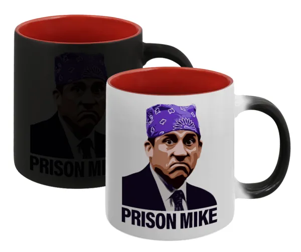 Prison Mike The office — Κούπα Μαγική εσωτερικό κόκκινο, κεραμική, 330ml που αλλάζει χρώμα με το ζεστό ρόφημα
