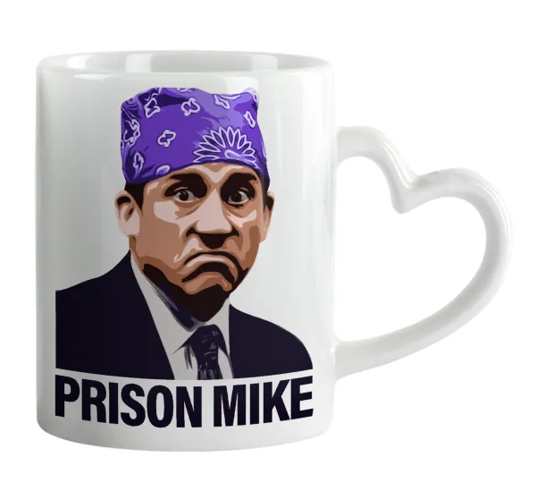 Prison Mike The office — Mug heart handle, ceramic, 330ml