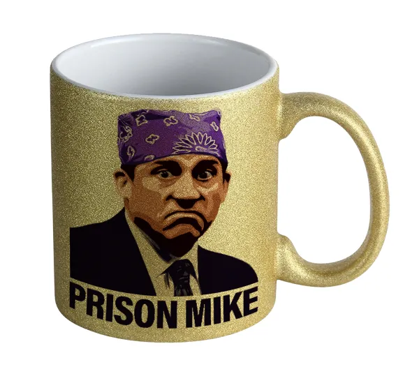 Prison Mike The office — Κούπα Χρυσή Glitter που γυαλίζει, κεραμική, 330ml