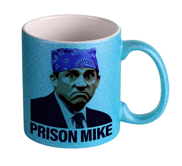 Prison Mike The office — Κούπα Σιέλ Glitter που γυαλίζει, κεραμική, 330ml