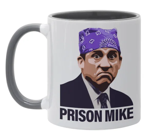 Prison Mike The office — Κούπα χρωματιστή γκρι, κεραμική, 330ml