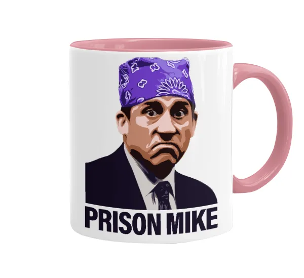 Prison Mike The office — Κούπα χρωματιστή ροζ, κεραμική, 330ml